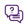 MyInsight paars FAQ logo icoon