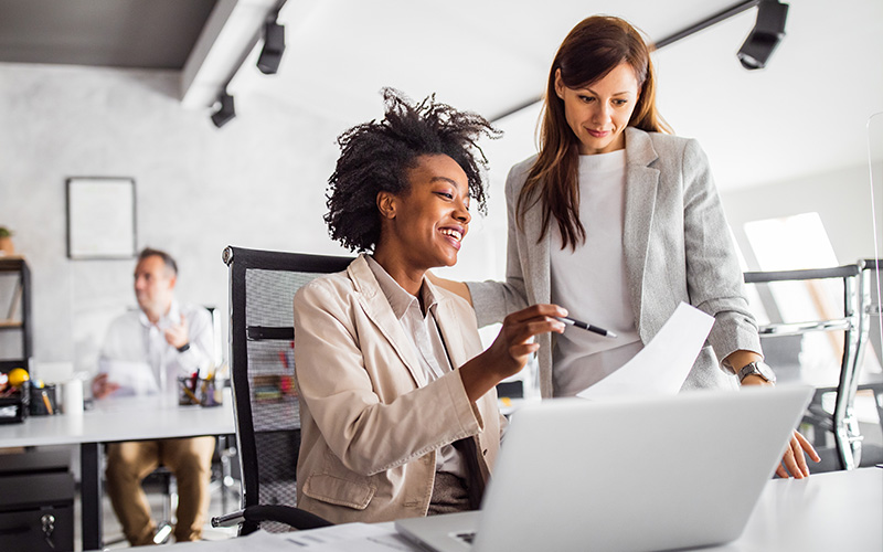 Two colleagues working together