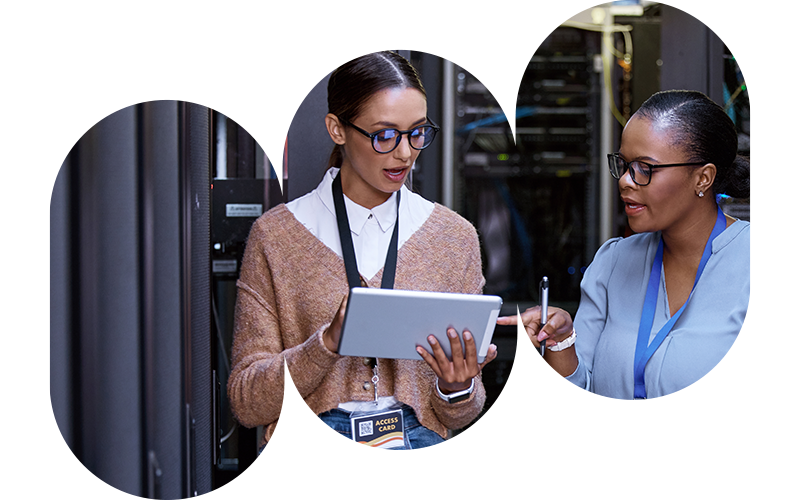 Vrouw gebruikt een tablet