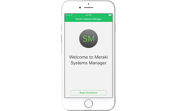 Meraki Systems Manager op een smartphone