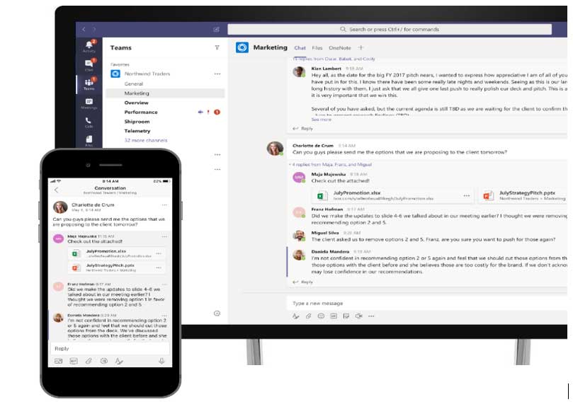 Microsoft Teams biedt een gedeelde werkruimte