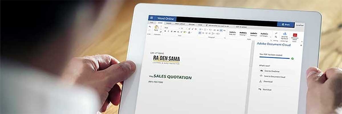 Adobe Acrobat Document Cloud-integraties in Office 365