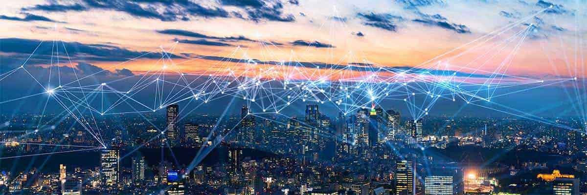 Een stad met verbindingspunten