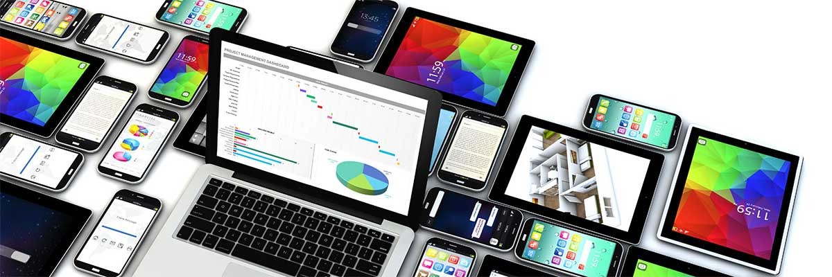 Diverse laptops, tablets en smartphones