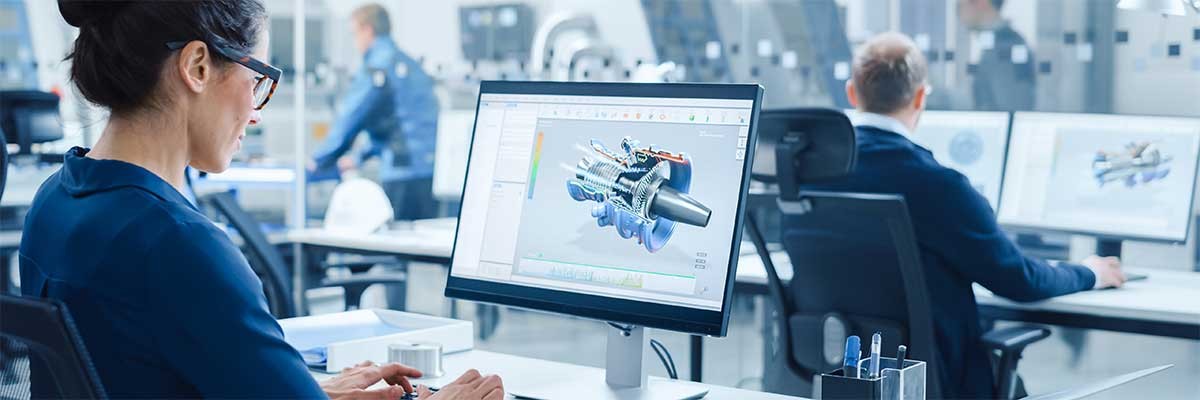 Een vrouw werkt met Adobe Substance 3D