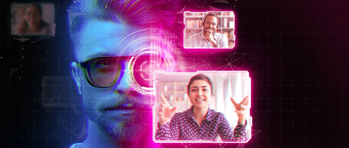 Mensen werken hybride