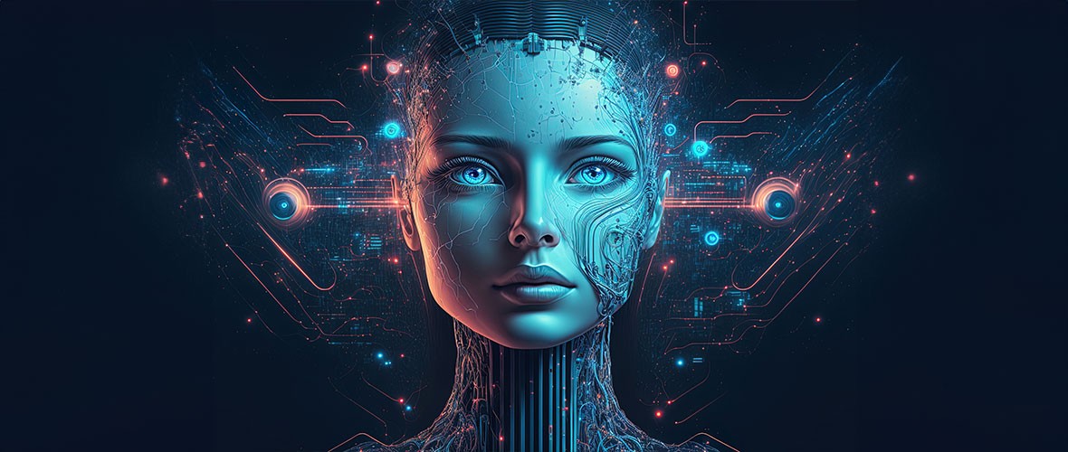 Illustration of artificial intelligence in human form
