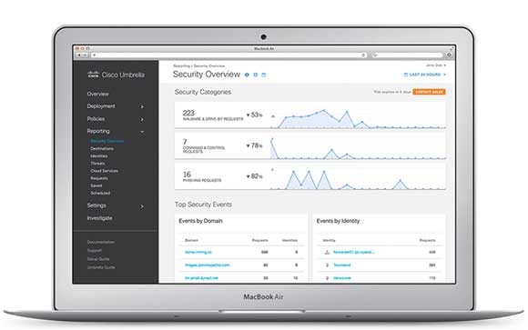 Cisco Umbrella op een MacBook Air