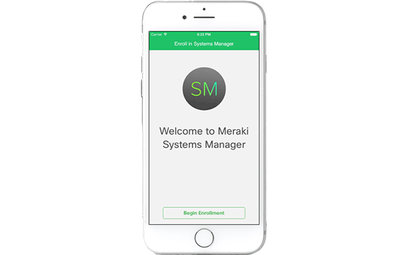 Meraki Systems Manager op een smartphone