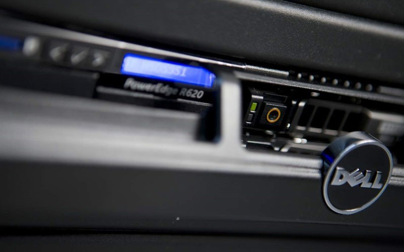 Close-up van een Dell PowerEdge server