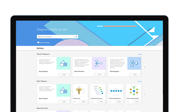 Microsoft Visio screenshot op een laptop